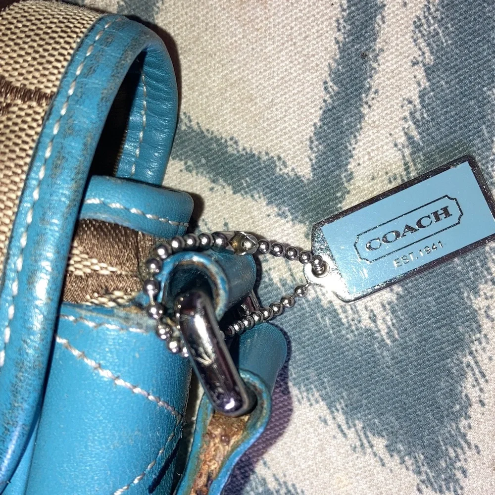 Vintage‎ Coach Stylish Blue and Brown Women's Bag